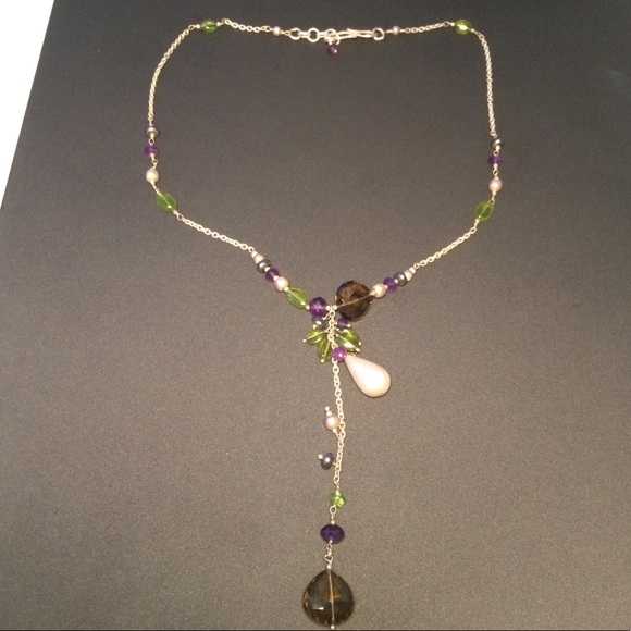 Gemstone and Pearl Necklace - Picture 3 of 4